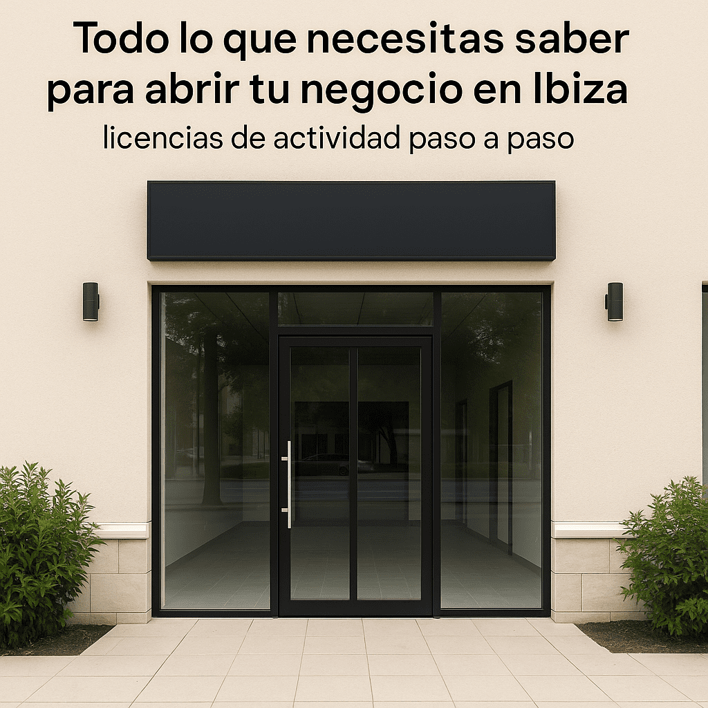 Vista interior de un local comercial preparado para abrir en Ibiza, representando el proceso de obtención de la licencia de actividad